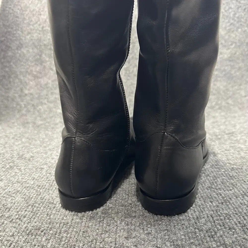 Cole Haan Women's Nke Air Oleanna Boots Pebbled Leather Tall Equestrian Flat 6.5